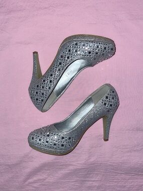 Y2K McBling Rhinestone Studded Platform Stiletto Heel Pumps
